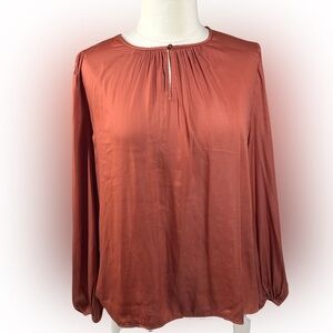 NWT Ann Taylor Keyhole Blouse Burnt Orange